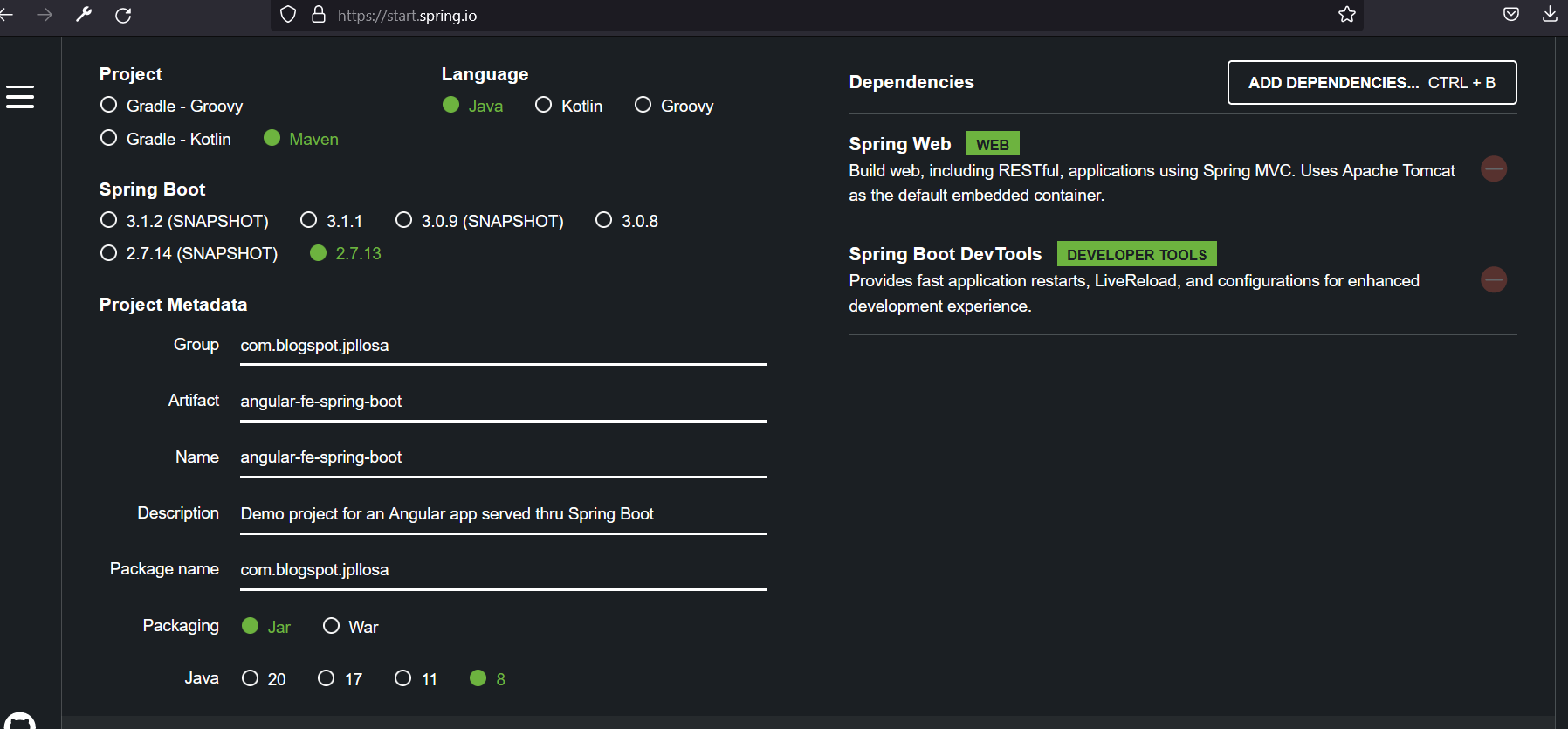Angular FE Spring Boot Example – Code Samples